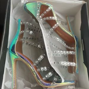 Multicolor Gem Embellished Heels Fashion Nova